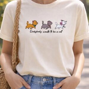 NWT Disney Cat Trio Cream Tee